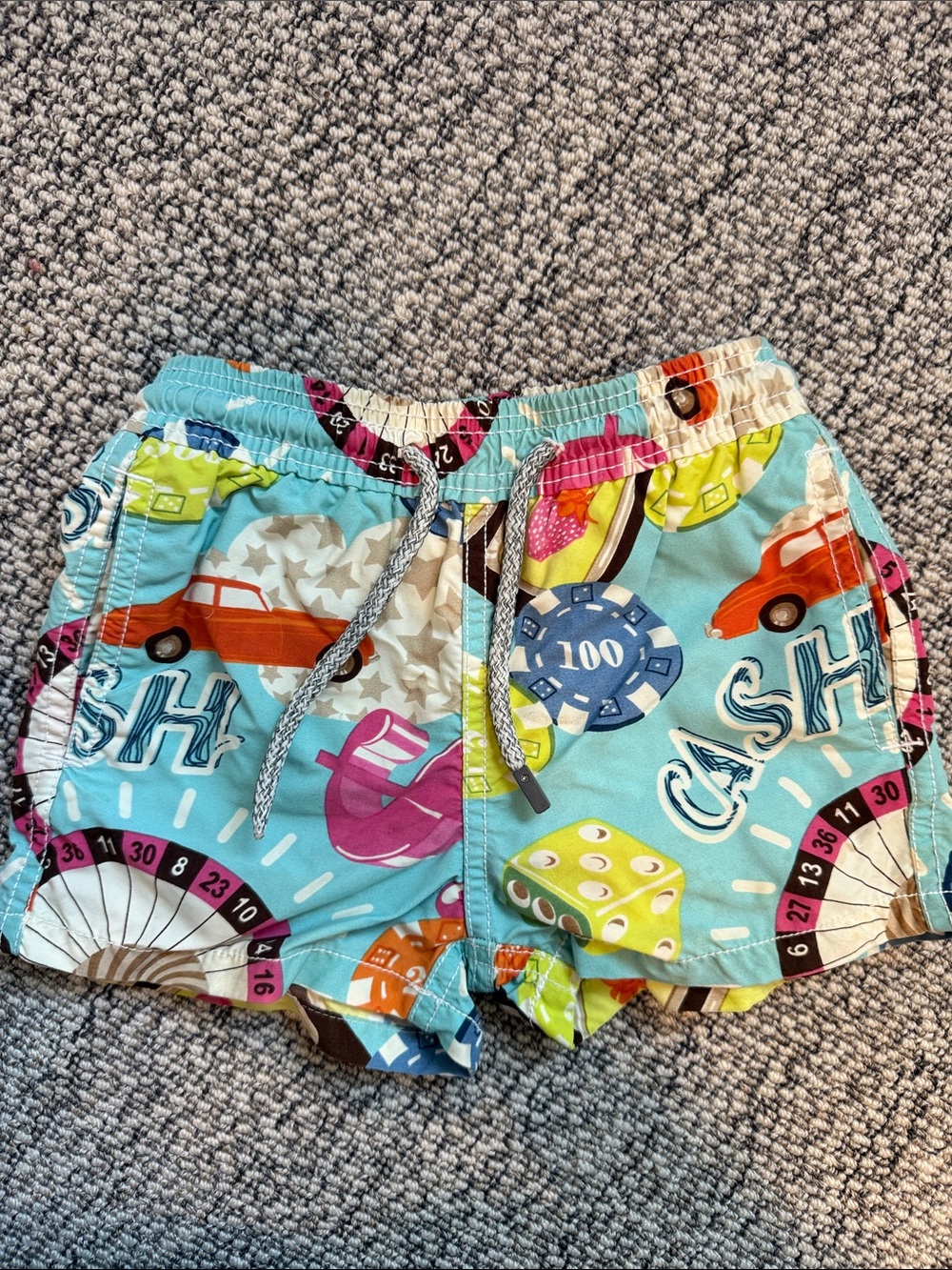 Kids Blue Casino Print Toddler Swim Shorts